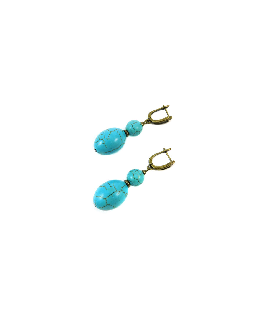 Exclusive earrings "Charlotte" Turquoise oval