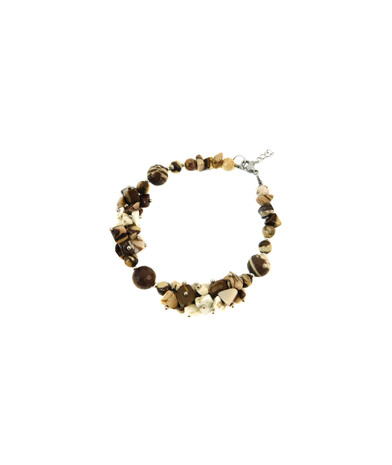 Exclusive bracelet "Americano with milk", jasper sphere, crumb