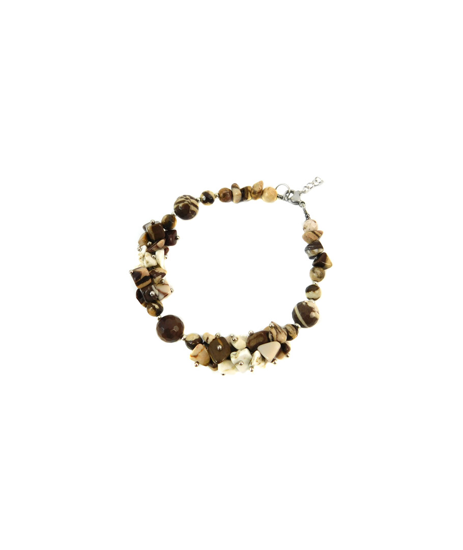 Exclusive bracelet "Americano with milk", jasper sphere, crumb