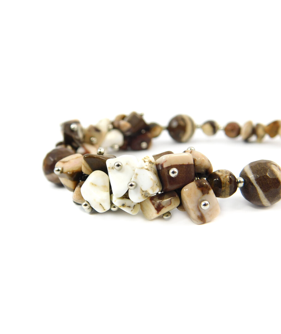 Exclusive bracelet "Americano with milk", jasper sphere, crumb