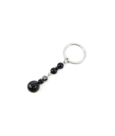 Exclusive keyring "Fortuna" Agate, Hematite