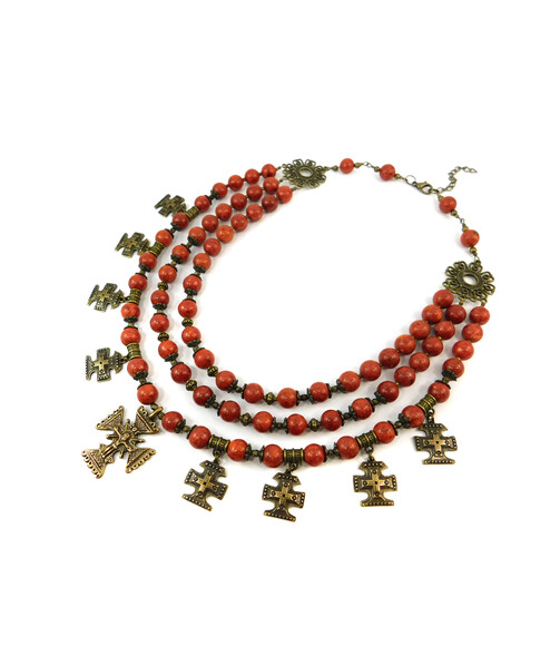 Exclusive necklace "Dzvina" spongy coral