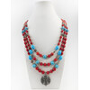 Exclusive necklace &quot;Elegance&quot; Coral, Turquoise