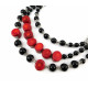 Эксклюзивное ожерелье "Красно-черное 3" Агат, Коралл, (Коллекция "Этника")