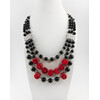 Exclusive necklace &quot;Red-black 3&quot; Agate, Coral, (Collection &quot;Ethnic&quot;)