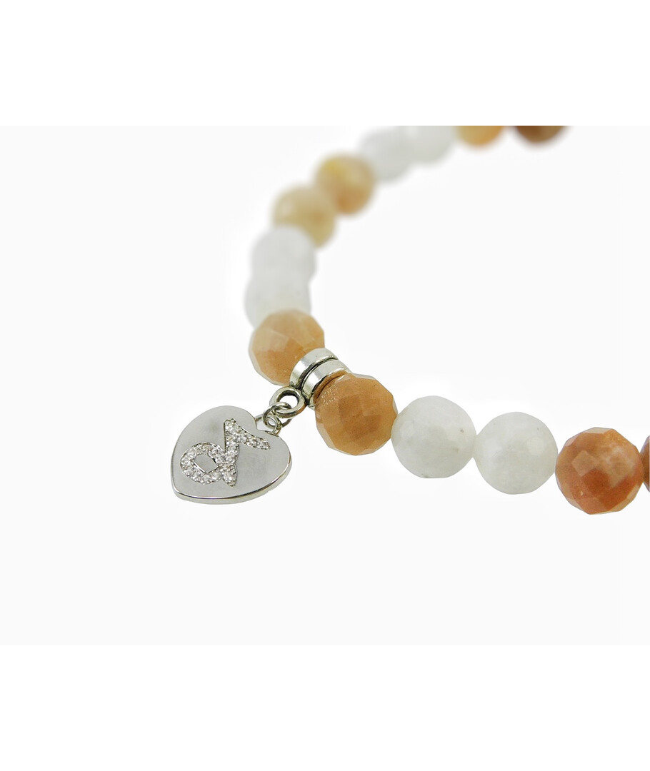 Exclusive bracelet "Zodiac" Adular, Sun stone, facet