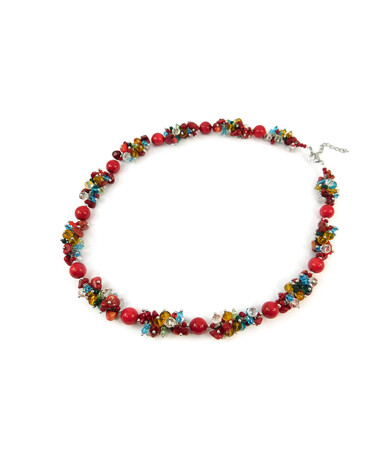 Exclusive necklace "Hutsulochka" Coral ("Colors" Collection)