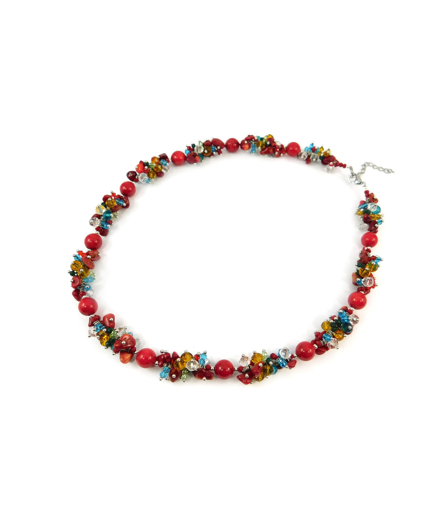 Exclusive necklace "Hutsulochka" Coral ("Colors" Collection)