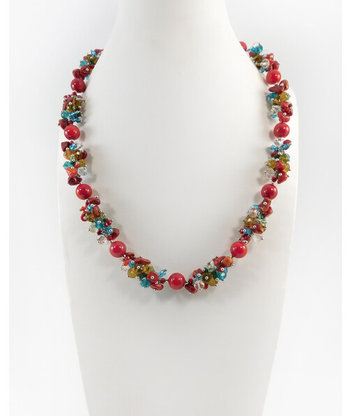 Exclusive necklace "Hutsulochka" Coral ("Colors" Collection)