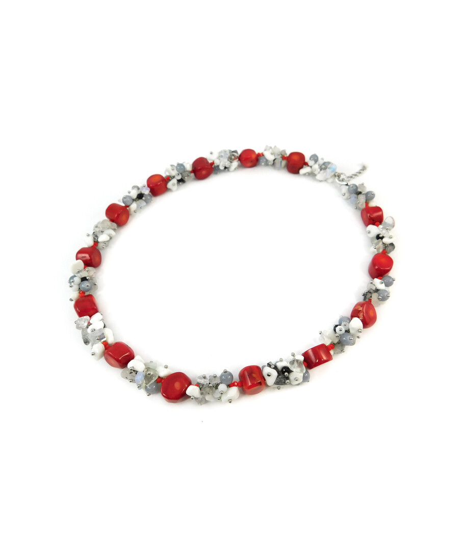 Exclusive necklace "Winter Cherry" Coral ("Colors" Collection)