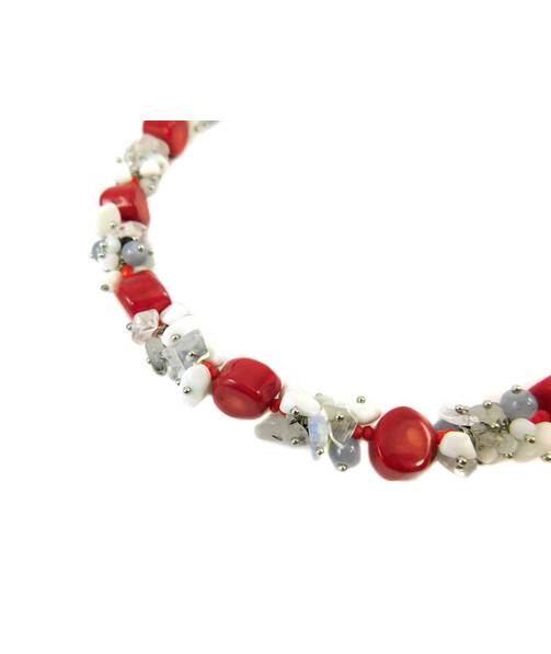 Exclusive necklace "Winter Cherry" Coral ("Colors" Collection)