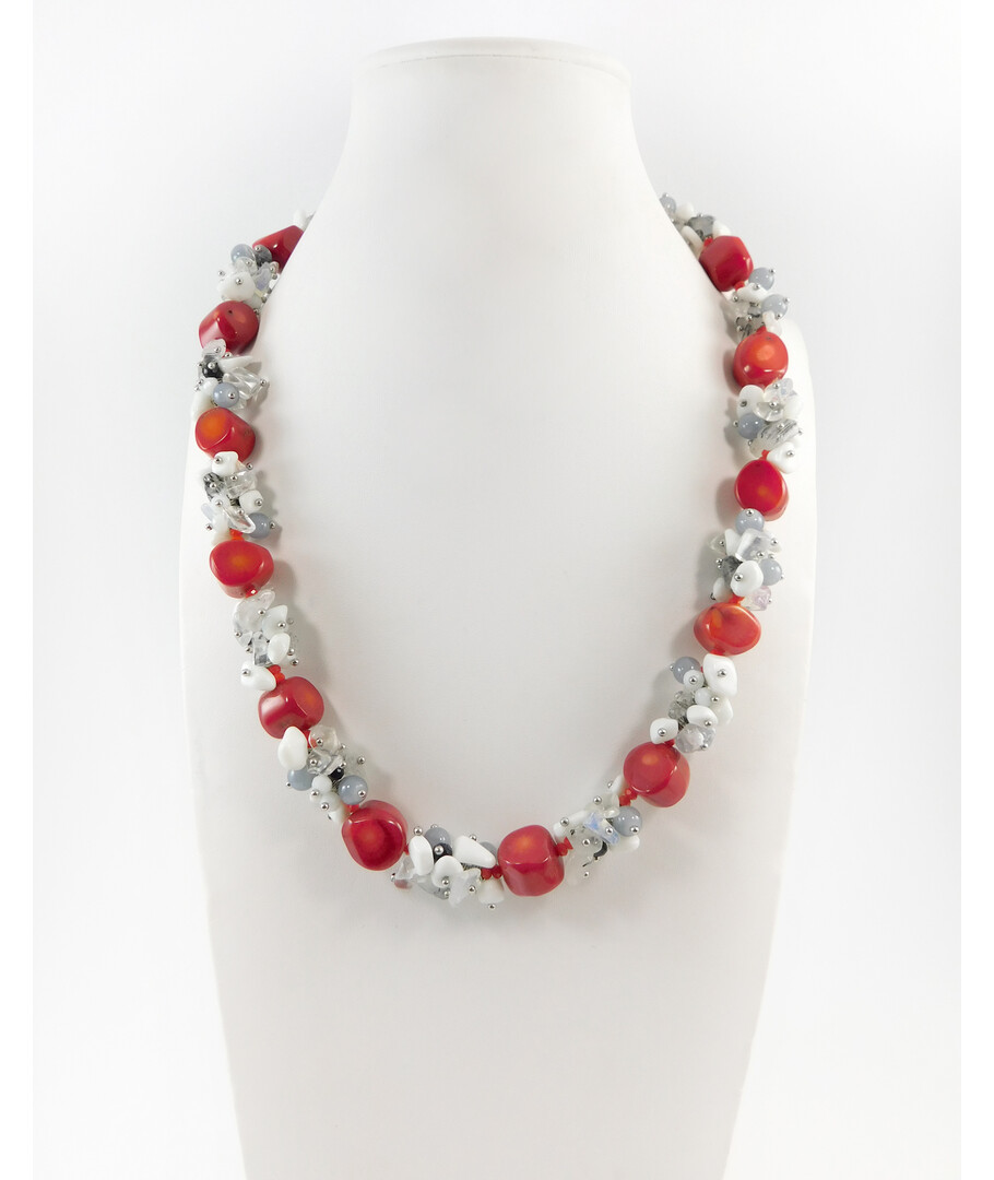 Exclusive necklace "Winter Cherry" Coral ("Colors" Collection)