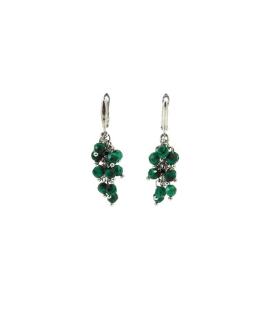 Exclusive earrings "Women's style" Malachite cut 3.5 mm 