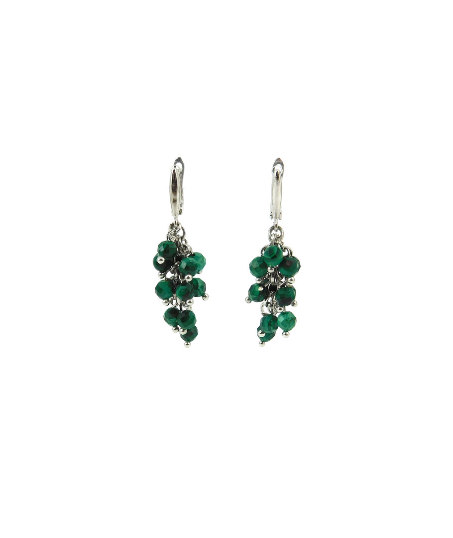 Exclusive earrings "Women's style" Malachite cut 3.5 mm 