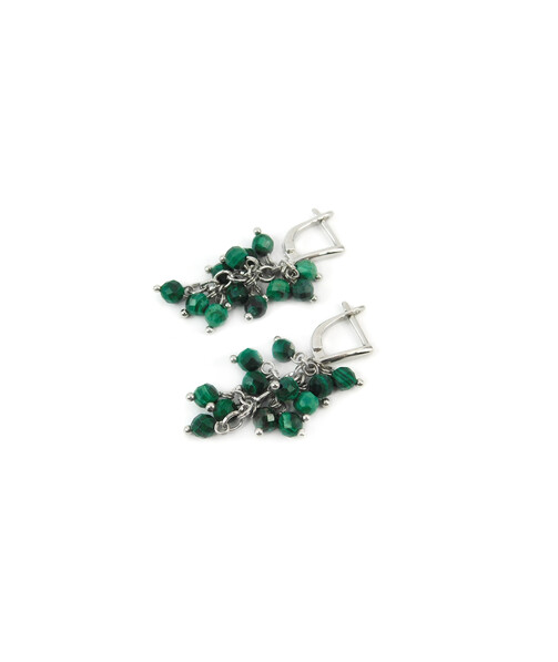 Exclusive earrings "Women's style" Malachite cut 3.5 mm 