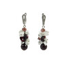 Exclusive earrings &quot;Passionate combination&quot; Faceted garnet, Cat&#039;s eye crumb