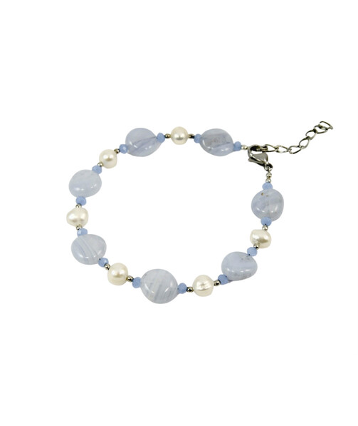 Exclusive bracelet "Patricia" sapphire, pearls