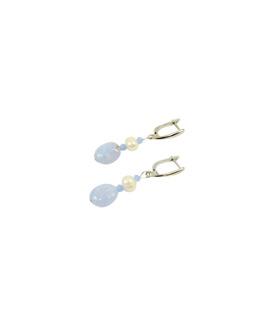 Exclusive earrings "Patricia" sapphire, pearls