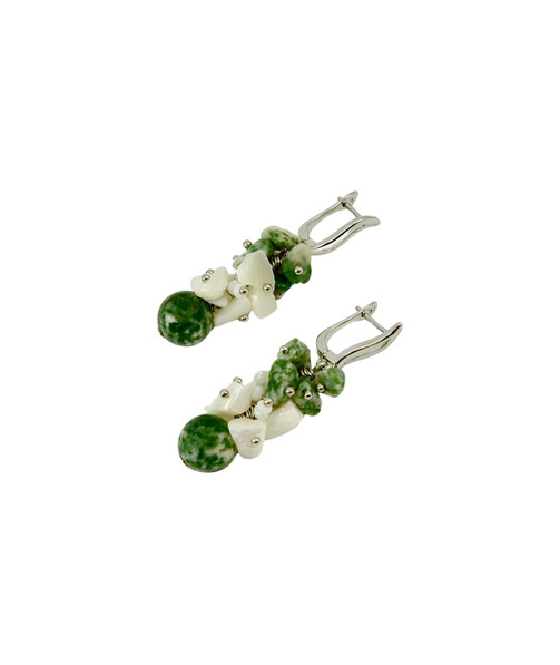 Exclusive earrings "Lead freshness" Jasper