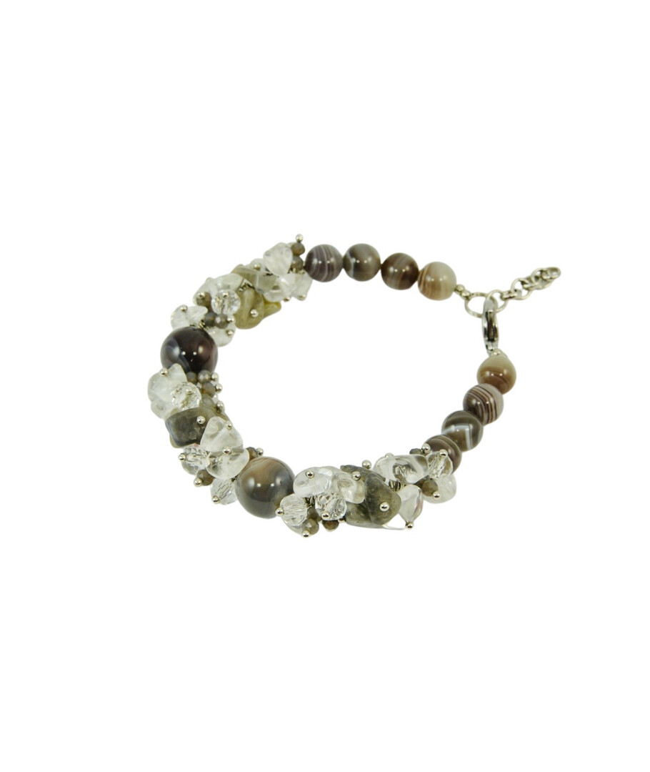 Exclusive bracelet "Rocky shore" Agate, Labrador, Rock crystal crumb