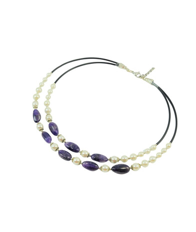 Exclusive "Prima Donna" Amethyst necklace, Majorca, 2 rows