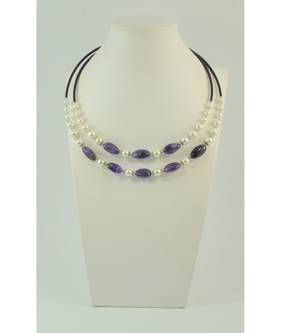 Exclusive "Prima Donna" Amethyst necklace, Majorca, 2 rows