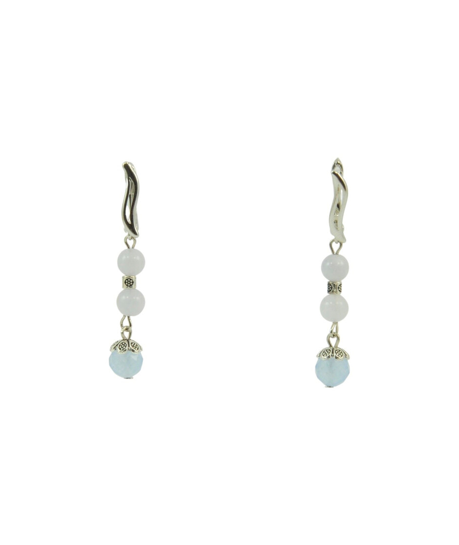 Exclusive earrings "Prima donna" Quartz facet, Aquamarine