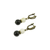 Exclusive earrings &quot;Coffee with milk&quot; Agate, Mother of pearl