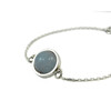 Aquamarine bracelet, chain, silver