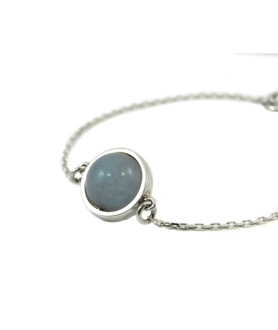 Aquamarine bracelet, chain, silver