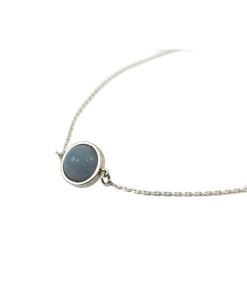 Aquamarine choker, silver