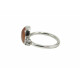 Agate, cubic zirconia, silver ring