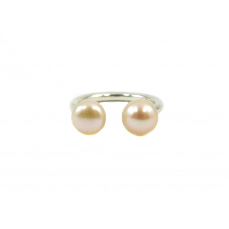 Pearl ring, silver