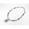 Exclusive necklace &quot;White tiger&quot; Quartz oval, crumb