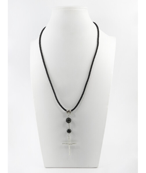 Exclusive Cross pendant, Tourmaline facet, Silver