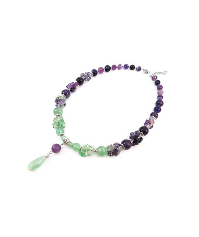 Exclusive necklace "Barcelona" Fluorite with pendant