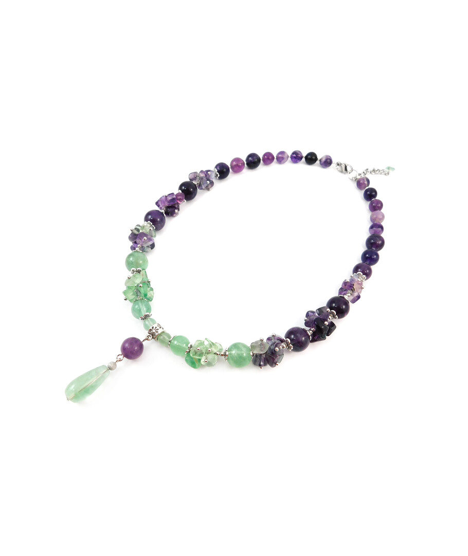 Exclusive necklace "Barcelona" Fluorite with pendant