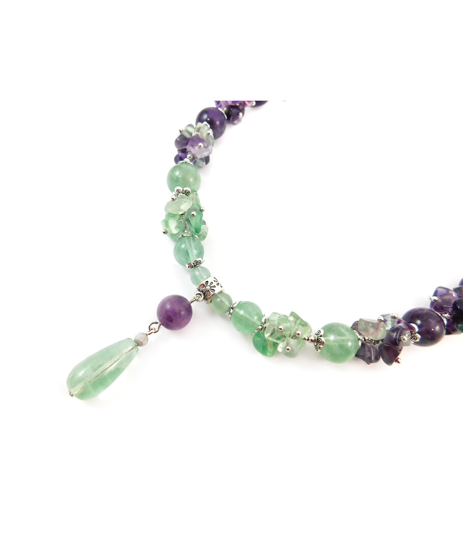 Exclusive necklace "Barcelona" Fluorite with pendant