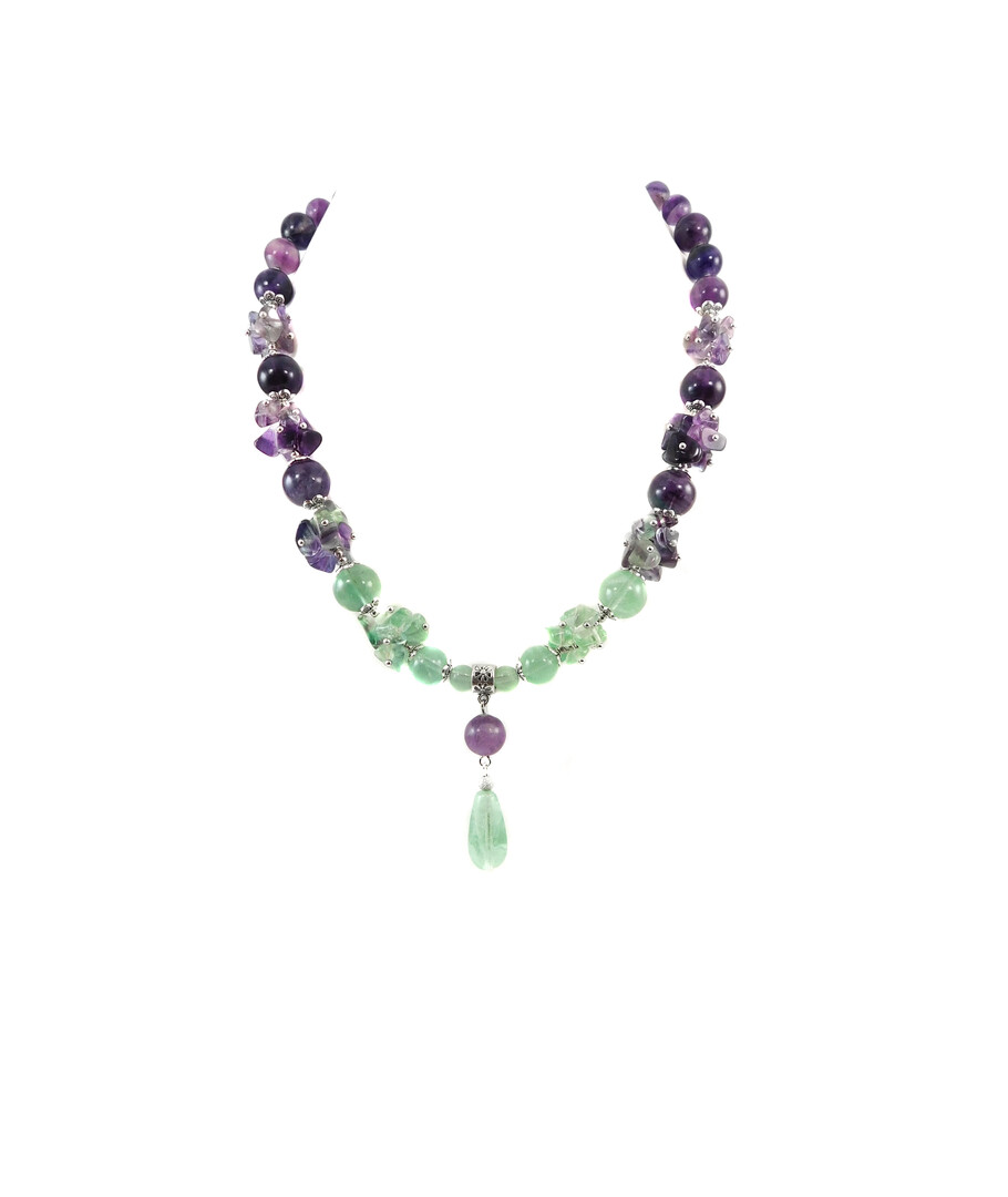 Exclusive necklace "Barcelona" Fluorite with pendant