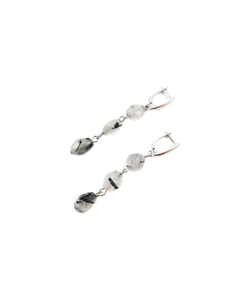 Exclusive earrings "Oman" Quartz galtovka