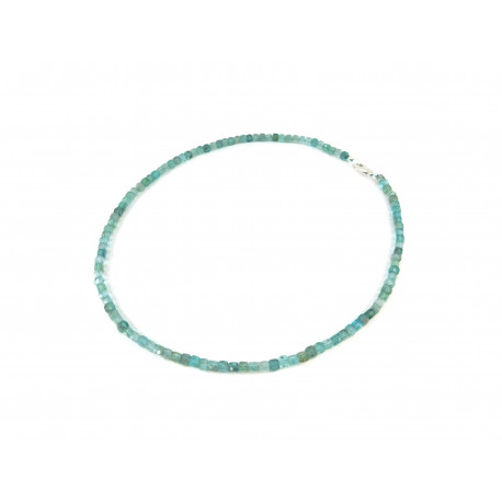 Ожерелье Апатит грань, кубик, Индия, серебро