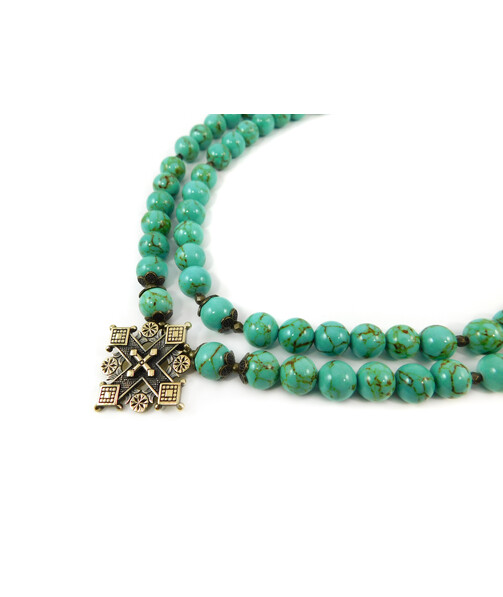 Exclusive necklace "Turquoise Paradise 2" 2-row