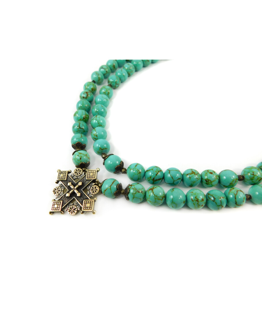 Exclusive necklace "Turquoise Paradise 2" 2-row