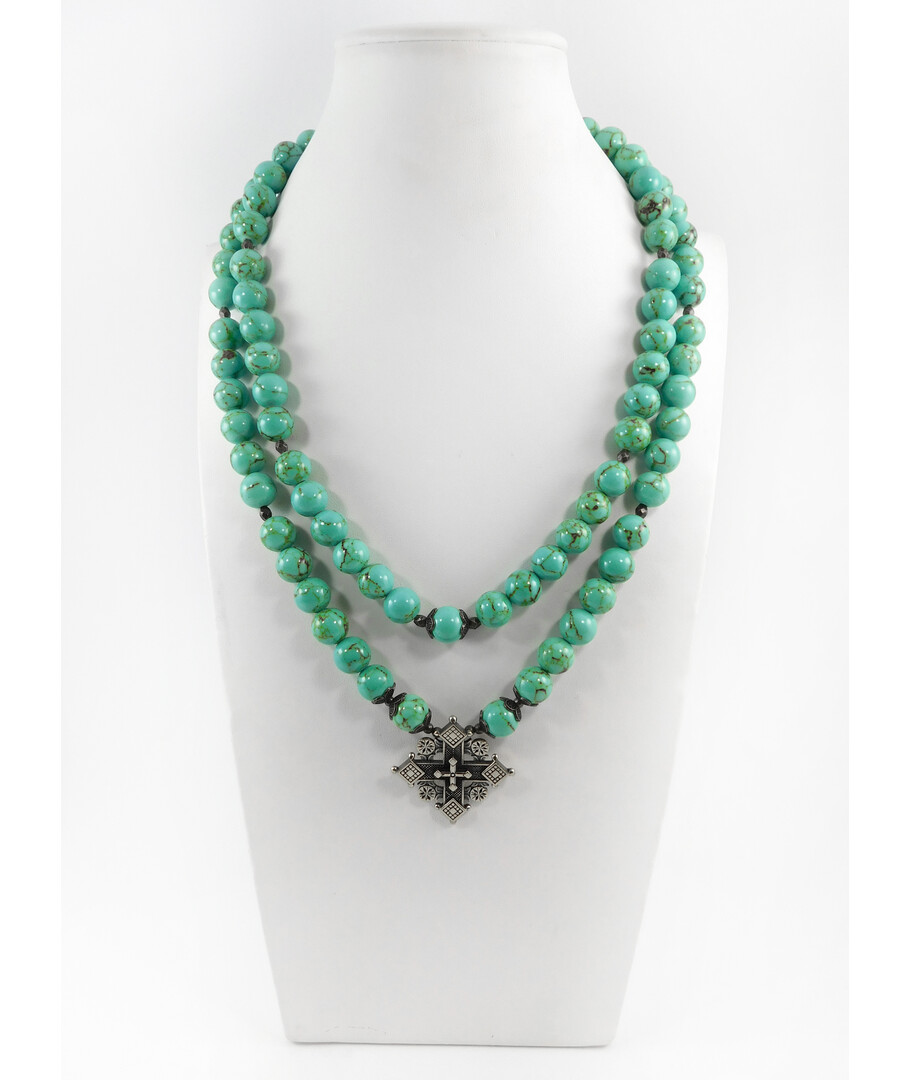 Exclusive necklace "Turquoise Paradise 2" 2-row