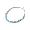 Exclusive necklace &quot;The First Snow White&quot; Aquamarine barrel, crumb, Cat&#039;s eye crumb