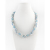 Exclusive necklace &quot;The First Snow White&quot; Aquamarine barrel, crumb, Cat&#039;s eye crumb