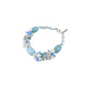 Exclusive bracelet &quot;The First Snow White&quot; Aquamarine barrel, crumb, Cat&#039;s eye crumb