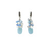 Exclusive earrings &quot;The First Snow White&quot; Aquamarine barrel, crumb, Cat&#039;s eye crumb