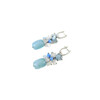 Exclusive earrings &quot;The First Snow White&quot; Aquamarine barrel, crumb, Cat&#039;s eye crumb