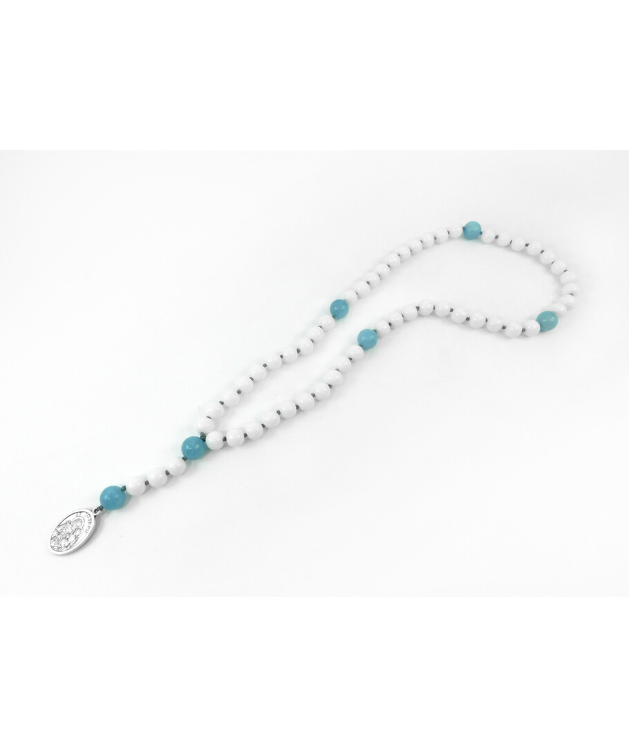 Rosary for prayer "Saint Joseph" Agate, Aquamarine